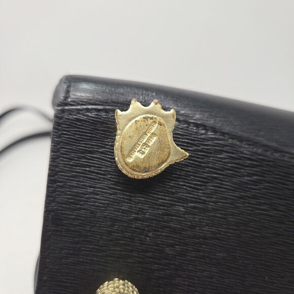 Vintage Barry Kieselstein Cord Leather Trophy Alligator Handbag Black Gold - Picture 4 of 10